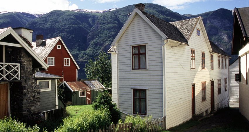 Traditional Town Houses in Aurland, Norway
