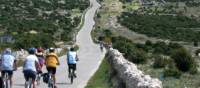 Cyclists on the island of Pag