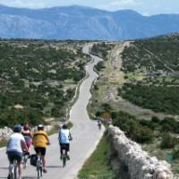 Cyclists on the island of Pag