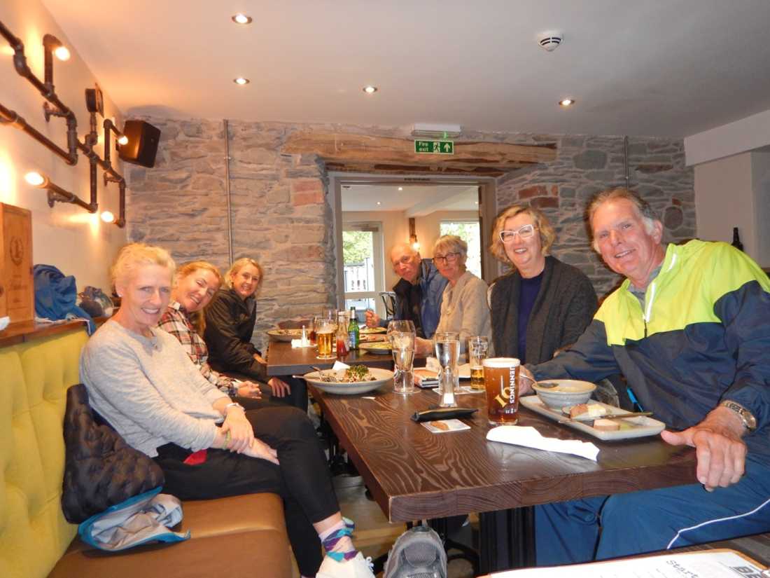 Enjoying an evening meal in a local pub. The group was always smiling! | Peter Wells