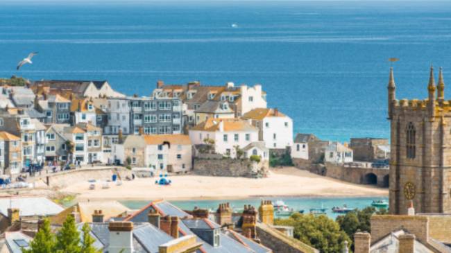 View over St Ives in Cornwall, England