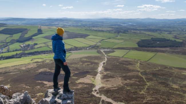 Hiking up to a view point on the Wicklow Way in Ireland