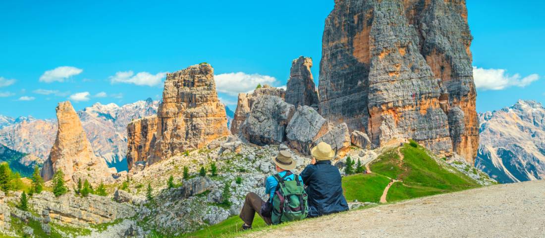 Enjoying the incredible view of the Dolomites in Italy