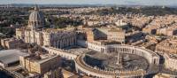 View of St. Peter's Basilica and St. Peter's Square in Vatican City