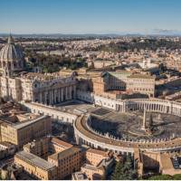 View of St. Peter's Basilica and St. Peter's Square in Vatican City