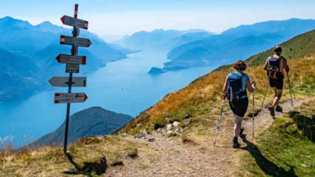 Hiking the mountain trails above Lake Como