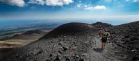 Hiking on Mount Etna volcano in Italy