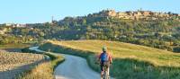 Cycling towards Montepulciano in Tuscany, Italy