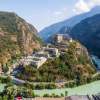 The impressive Bard Fortress in the Aosta Valley