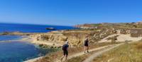 Hikers on coast route from Xlendi to Mgarr