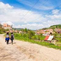 Walking by a traditional village in Transylvania