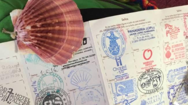 Passport stamps as we arrive in Sarria | Edwina Parsons