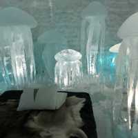 Art suite in the permanent Ice Hotel | Kate Baker