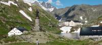 The iconic St Bernard Pass marking the border between Switzerland and Italy | Kate Baker