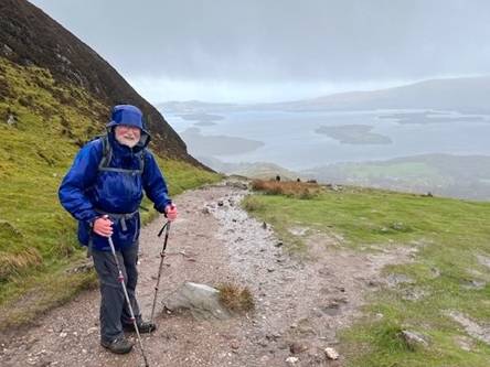 Staying dry and upright on a very wet and blustery day on Conic Hill, Day 2 on the WHW. |  <i>Elaine Hayes</i>