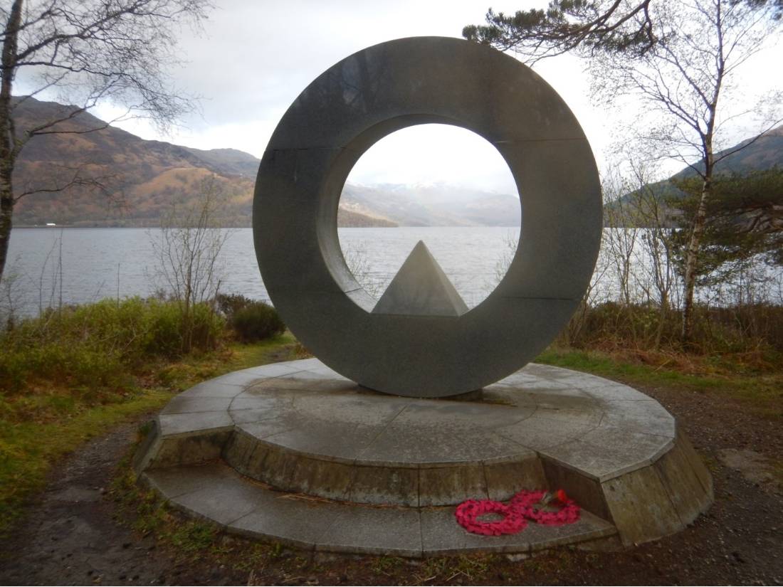 A war memorial on the path alongside Loch Lomond, just north of  Rowardennan (Day 3). |  <i>Peter Wells</i>