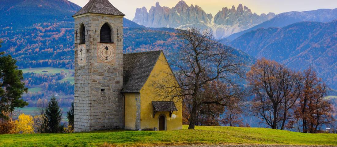 Be surrounded by the peaks of the Dolomites when walking Italy's lower-level Chestnut Trail |  Mario