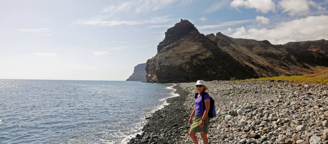 At the black pebble beach of Playa de la Guancha, La Gomera |  John Millen