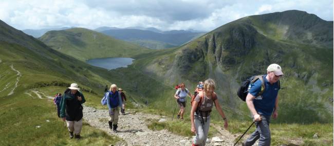 Ascending St. Sunday Crag from Grisedale Beck